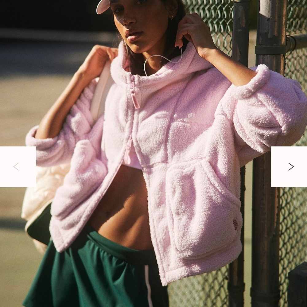 ISO FP Movement by Free People Soft Pink Teddy Jacket
